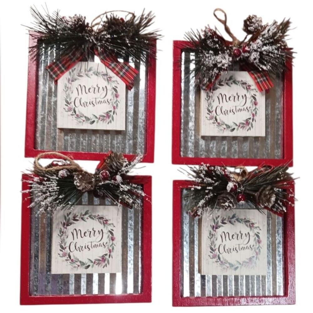 Festive Holiday Candle Set with Pine and Ribbon